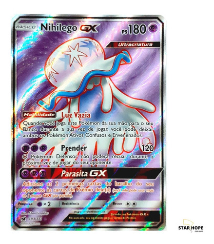 Card Pokemon Nihilego Gx Ultra Criatura + Brindes